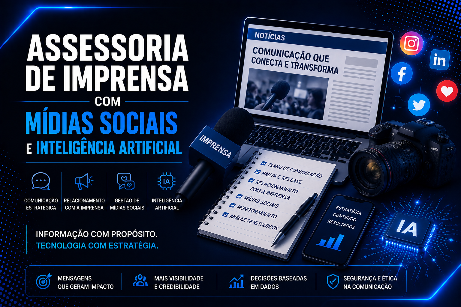 Assessoria de Imprensa Com Mídias Sociais E Inteligência Artificial